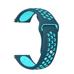 Silicone Sport Band - 20mm/22mm Correa Bracelet - 20mm Watch Band (Black blue)