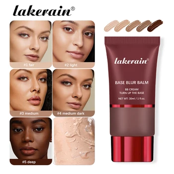 Lakerain Matte Foundation Base Cream Long-lasting Soft Focus Matte Natural Fit Coverage Concealer Waterproof Face Base Makeup
