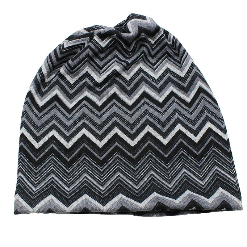 Skullies Beanies For Ladies Thin Girl Fashion Scarf Autumn Winter Feminino Geometric Design Dual-use Women Hats Z12X01 5