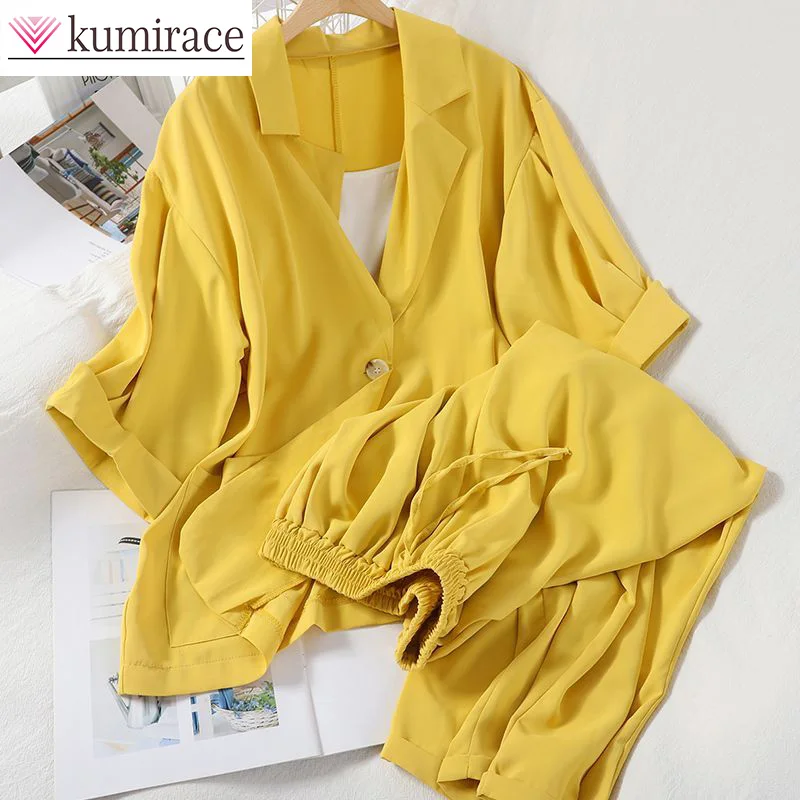 Large Size Professional Suit for Women's Spring and Autumn 2023 New Style Temperament Suit Fashion Suit Foreign Style Two-piece