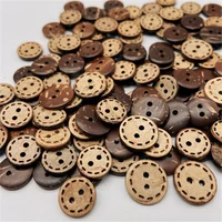 50/100Pcs Natural Coconut Shell Button Dotted Line Two-Eyed Child Sweater Button 1