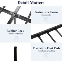 14 Inch Queen Metal Bed Frame with Vintage Headboard, Footboard, Underbed Storage, No Box Spring Needed, Easy Assembly, Black 6