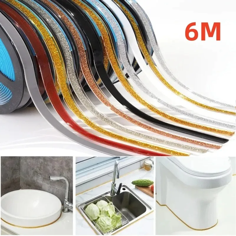 6 Meter Self-Adhesive Ceramic Tile Gap Tape Kitchen Bathroom Waterproof Beautiful Seam Tape Wall Floor Gap Line Decorative Strip