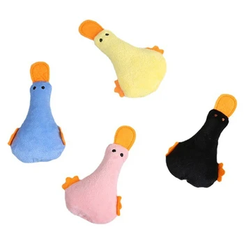 Simpatici giocattoli per gatti Divertenti peluche interattivi Anatra Giocattolo per gatti Mini digrignamento dei denti Giocattoli con erba gatta Gattino Giocattolo da masticare Accessori per animali domestici