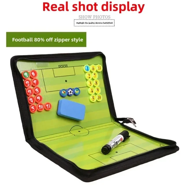 Soccer Tactical Board 11-person System Football Clipboard Foldable Magnetic for Coach Training 5