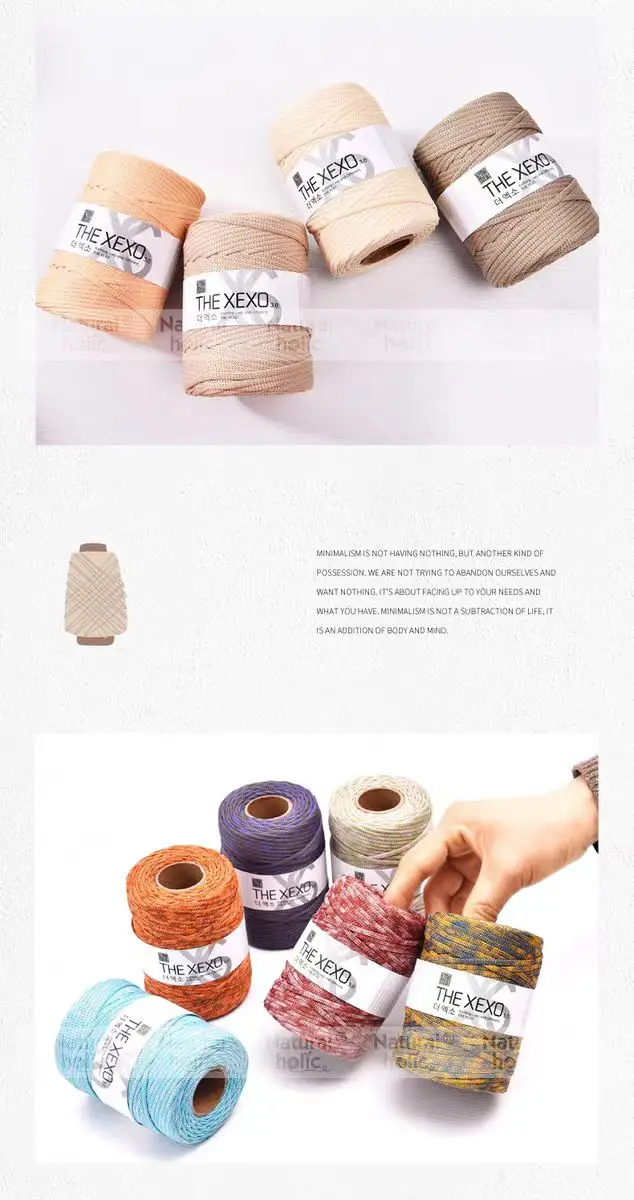 Description Picture 6 of itemLuckkcords 3mm Thread Matte Polyester Knitted Crochet Yarn Handmade DIY Macrame Cord Woven Bag Hook Rope 90m/150g/roll