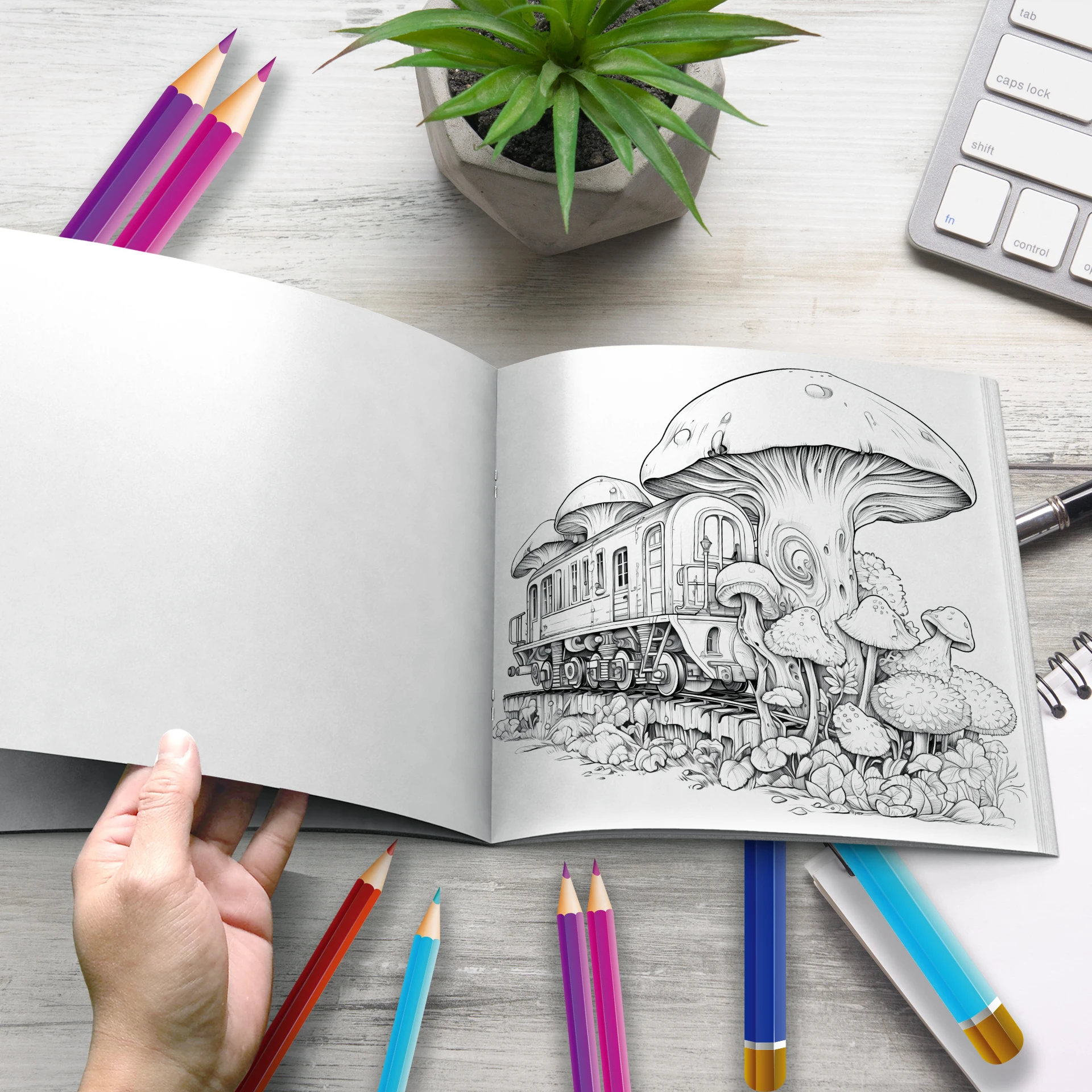 Fantastical Fungi Exploration Coloring book For Adults And Teens Featuring 20 Page For Holiday Birthday Party Kill Time Graffiti 3