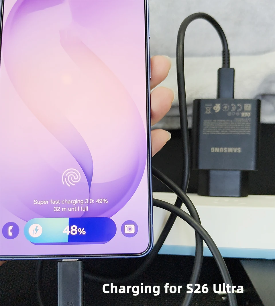 High-Speed SAMSUNG 65W Fast Charging Type C Adapter with Cable