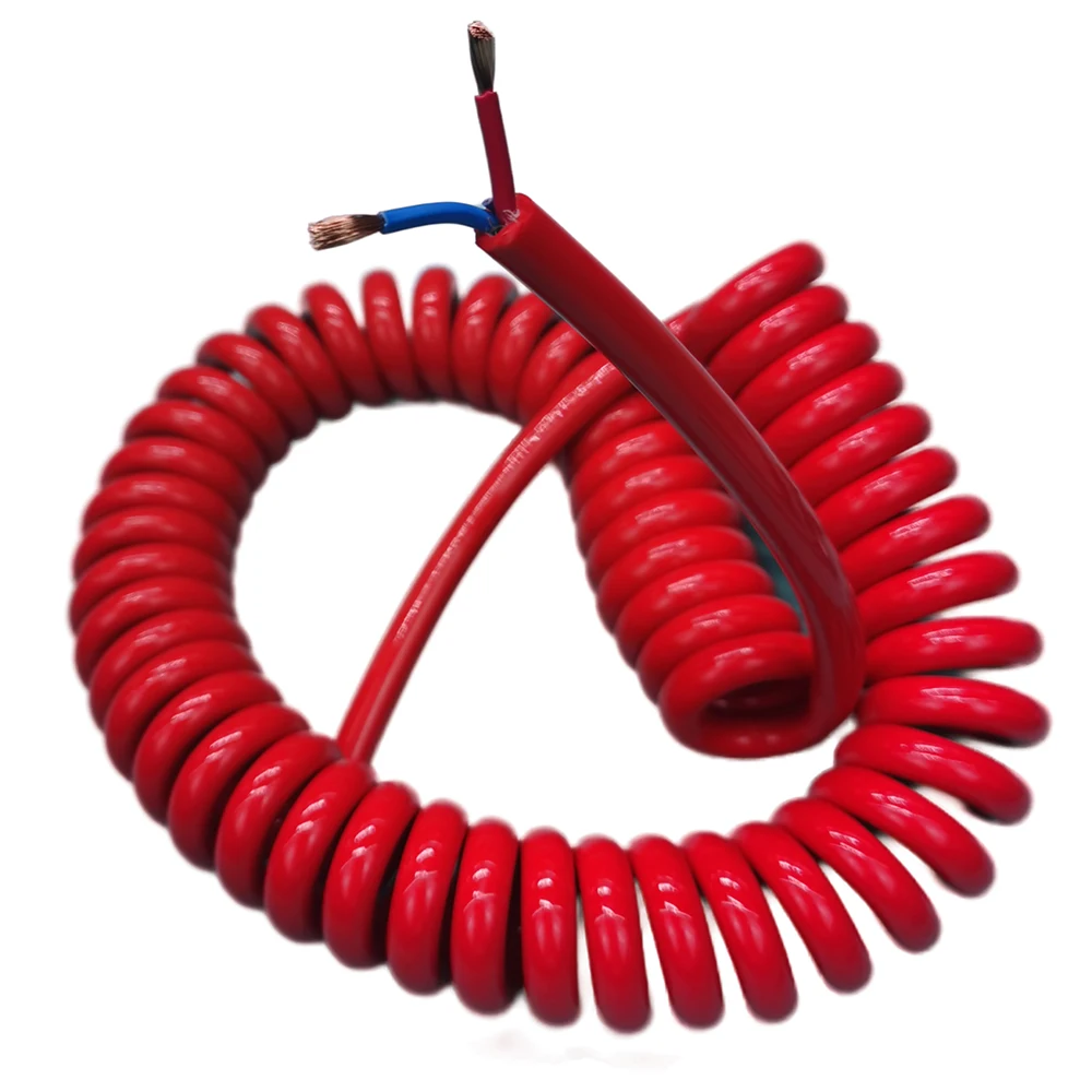 Fio da Mola do Plutônio Núcleo 0.5 Quadrado Ponto Vermelho Cabo de Alimentação Núcleo de Fio de Cobre Puro Alta Elasticidade Cabo Espiral Estender Fios Elásticos