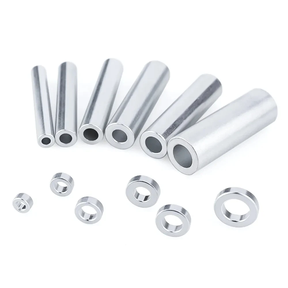 10-100pcs/Lot M3 M4 M5 M6 M8 Aluminium Round Spacers Flat Washer Bushing Gasket Sleeve Unthreaded Standoffs