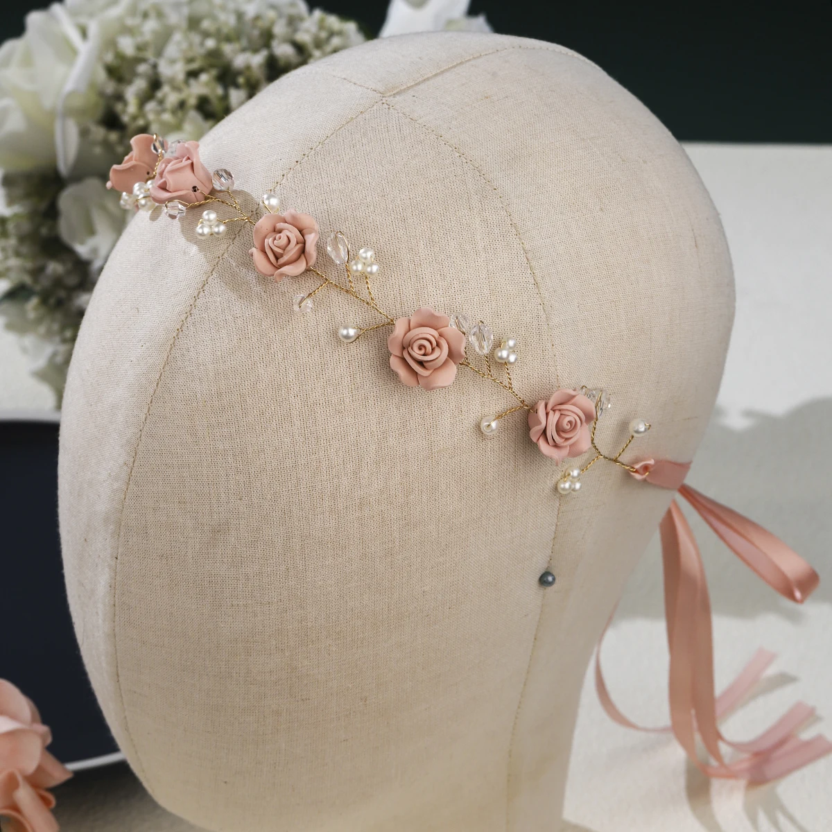 Mori Rosa handgemachte Haarbänder Mode Prinzessin Blumenkranz Haarband Fee Mädchen schöne Kopfschmuck Geschenke – Detail 4