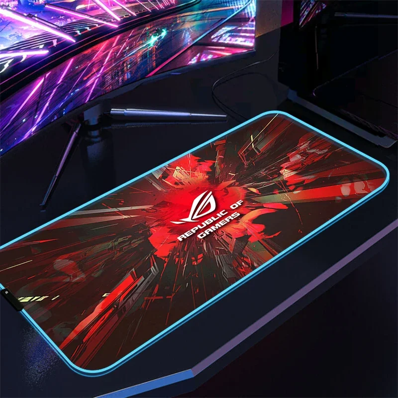 Black Mouse Pad Asus Rgb Gaming Mause Mat Anime Mats Gamer Rug Pc Xxl Cute Pads Large Game Keyboard Carpet Backlight Mousepad