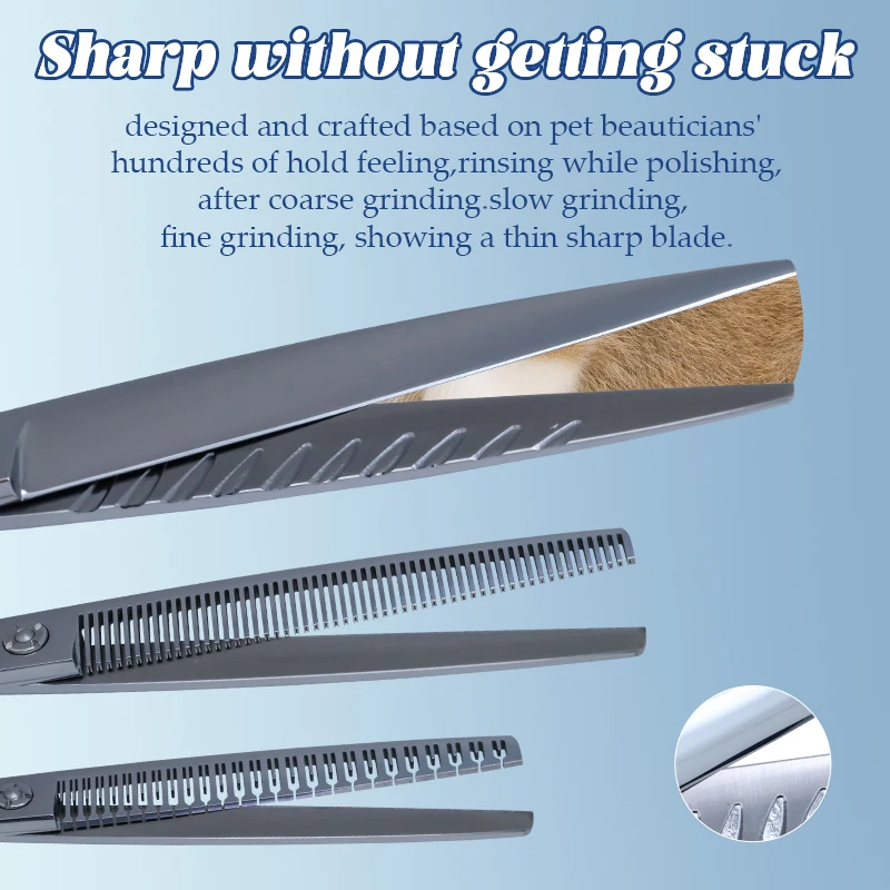 Crane 7.5in High-end Pet Scissors Set VG10 Steel For Dog Grooming Cut Scissor Straight Curved Chunker Thinning Shears Tijeras 가위