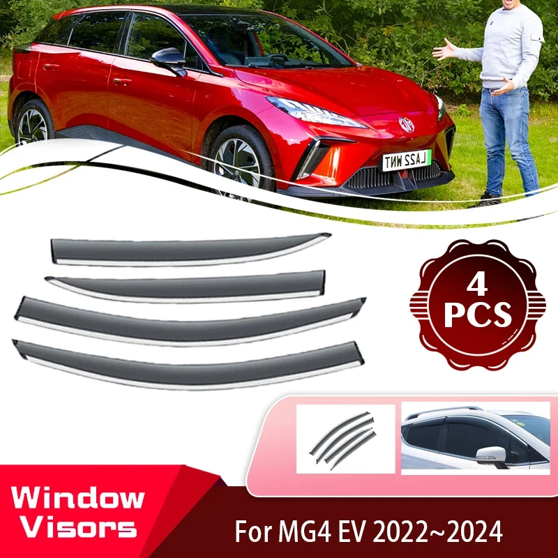 4x Windscreens for MG4 EV EH32 2022 2023 2024 Auto Accessories Deflectors  Awing Trim Car Side Window Visors Rain Eyebrow Guards - AliExpress