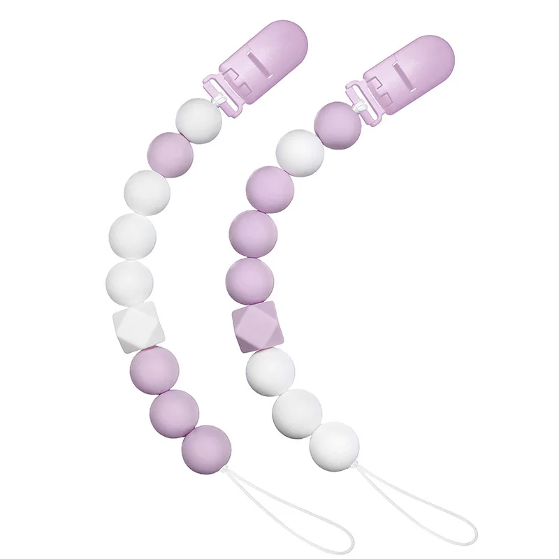 

2PCS Baby Silicone Pacifier Chain Clip Dummy Nipples Holder Clips BPA Free Babies Teething Chain Toy Gifts For Cute Baby Accesso