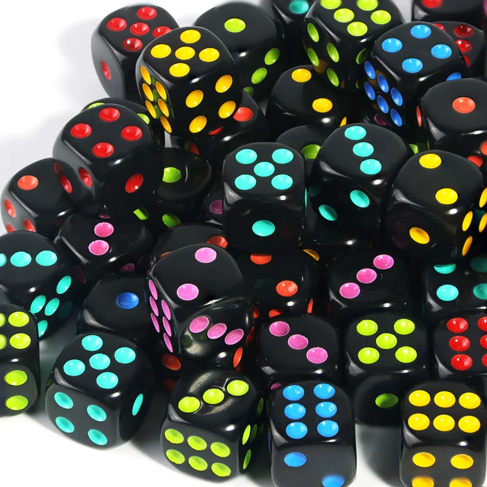 Rounded Corner Six-Sided 16mm Game Dice for Board Games, RPGs, and Educational Use