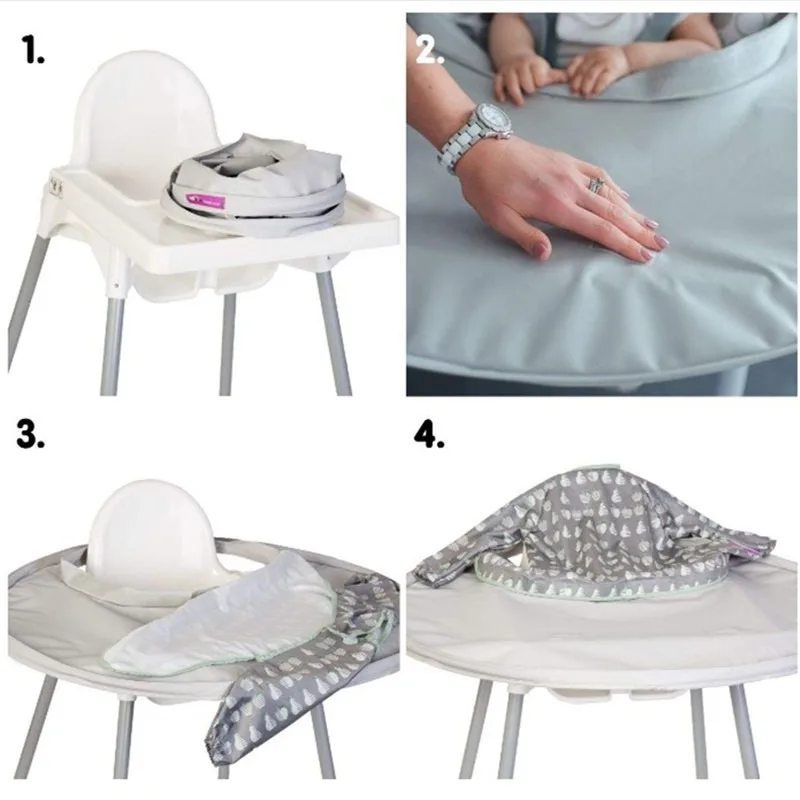 

Children's independent eating placemats are not easy to dirty seat cushion baby dining chair tray leakage rice bib coveralls