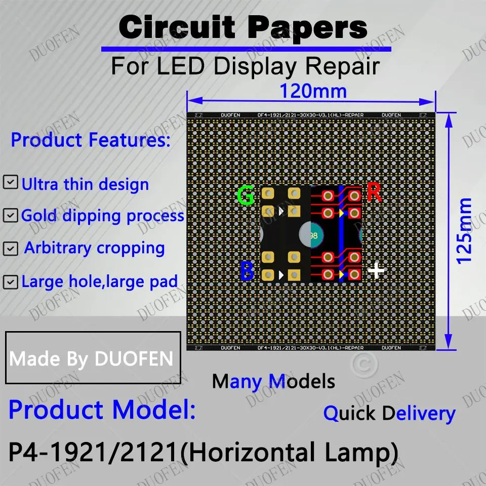 P4 -1921-2121（HL） Circuit Paper，Horizontal lamp which is rare，120X125mm ,Used for repairing damaged PCB pads