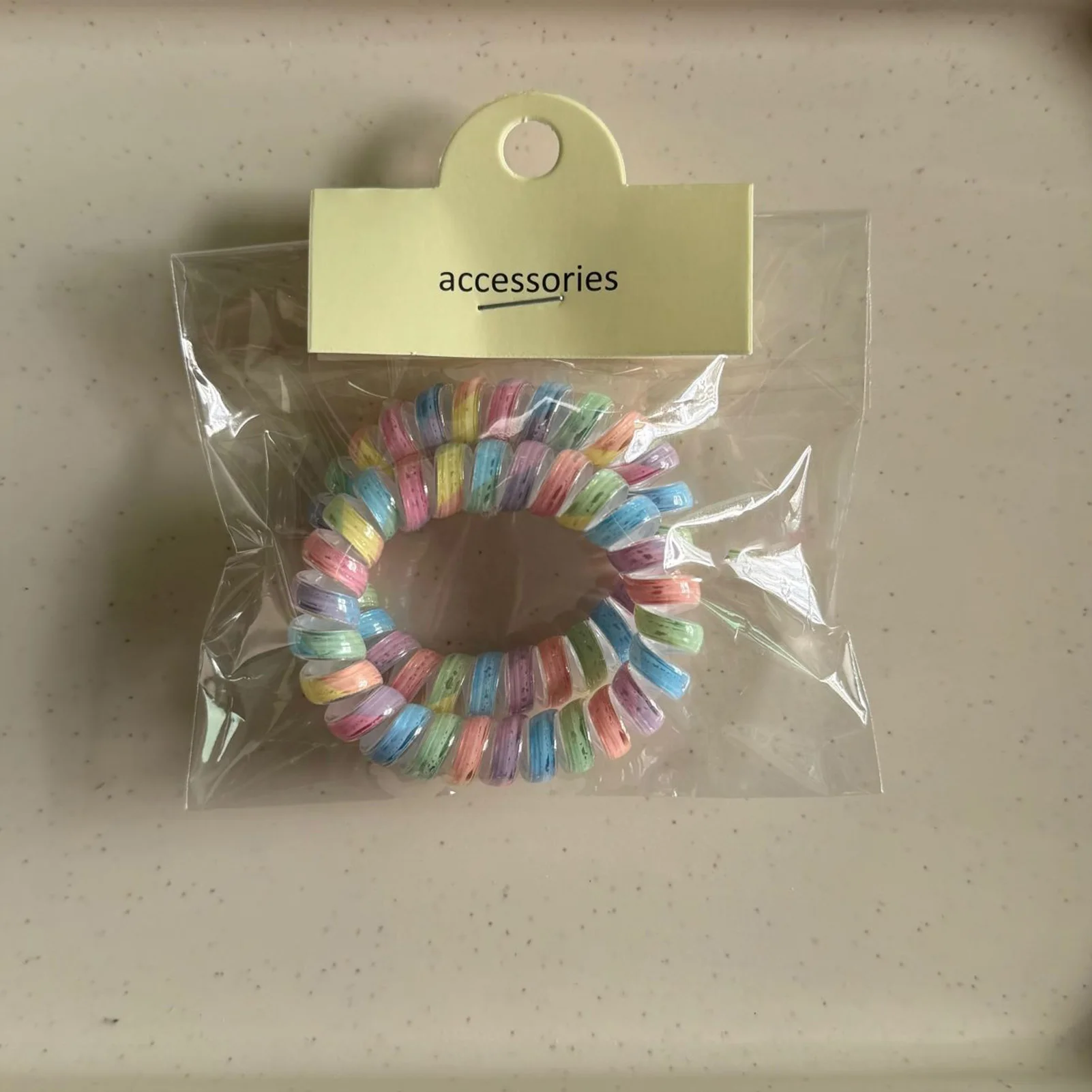 Mermaid Color Spiral Hair Ties Set - Vibrant Elastic Bands