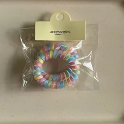 Mermaid Color Spiral Hair Ties Set - Vibrant Elastic Bands (Style 6)