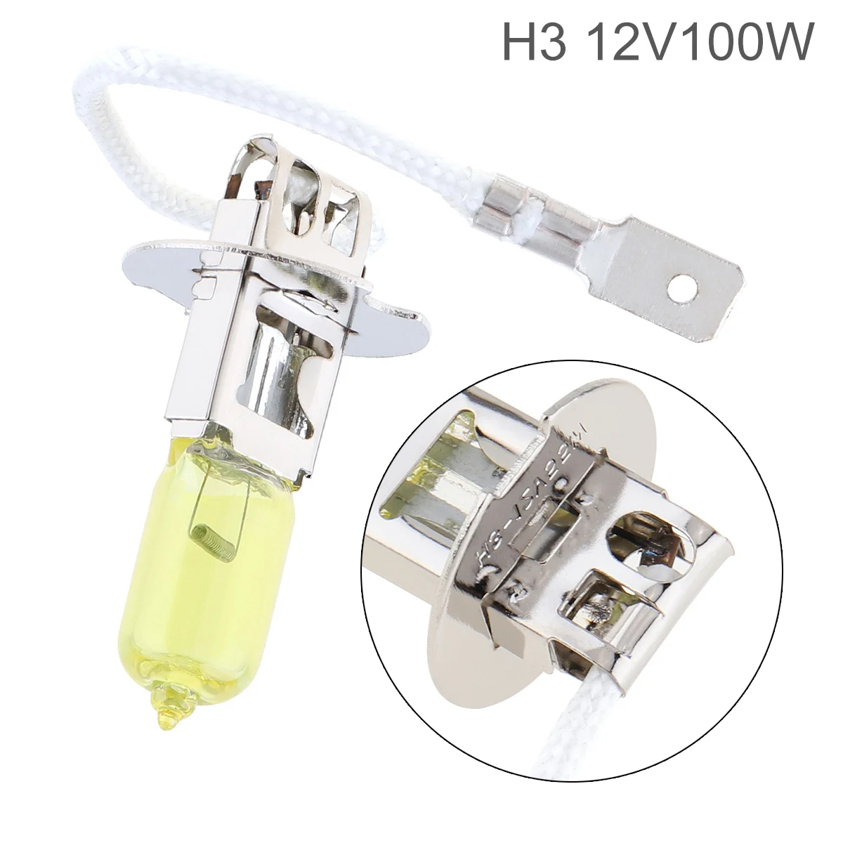 

12V H3 2500K 100W Yellow Light Super Bright Car Xenon Halogen Lamps Auto Front Headlight Fog Bulb Car Styling Head Light Lamp