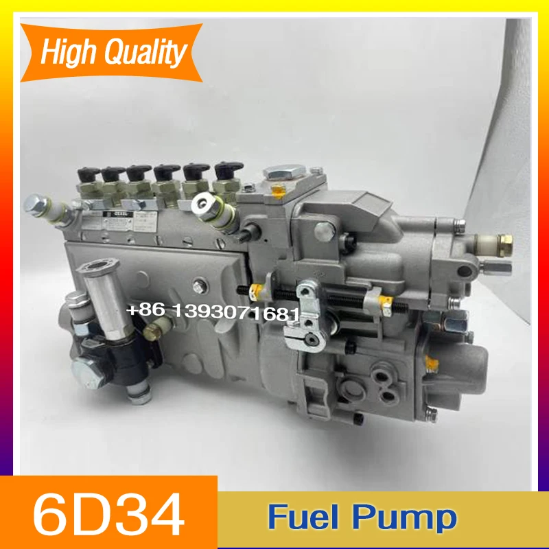 

New 6D34 Fuel Injection Pump 101608-6412 ME441215 For Kobelco SK210LC-6 Excavator Parts High Pressure Fuel Pump SK210-6