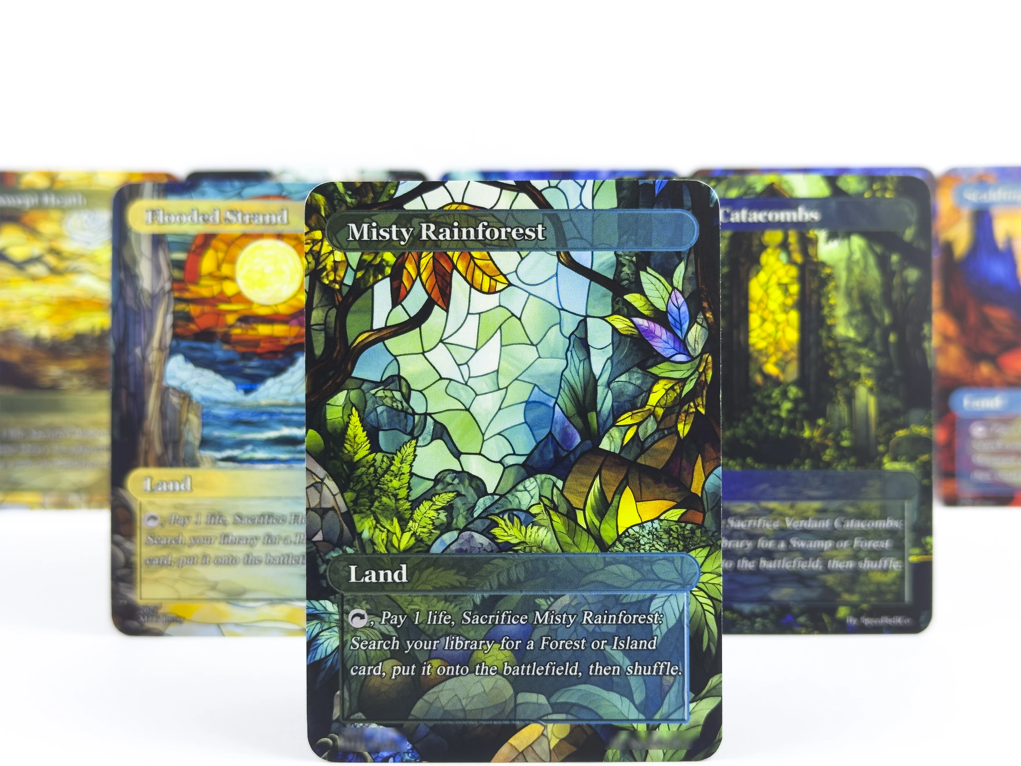 10x TCG 픽스 랜드 | 유리 아트 스타일 본드 랜드 프록시 | 커맨더 데크용 랜드 세트 | EDH 또는 cEDH를 위한 프리미엄  프록시 랜드-Freehip.co.kr