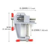 Mini Bench Vise Tools 3.5" Aluminum Miniature Small Jewelers Hobby Clamp On Table Tool Vice Muliti-Funcational Accessories 2