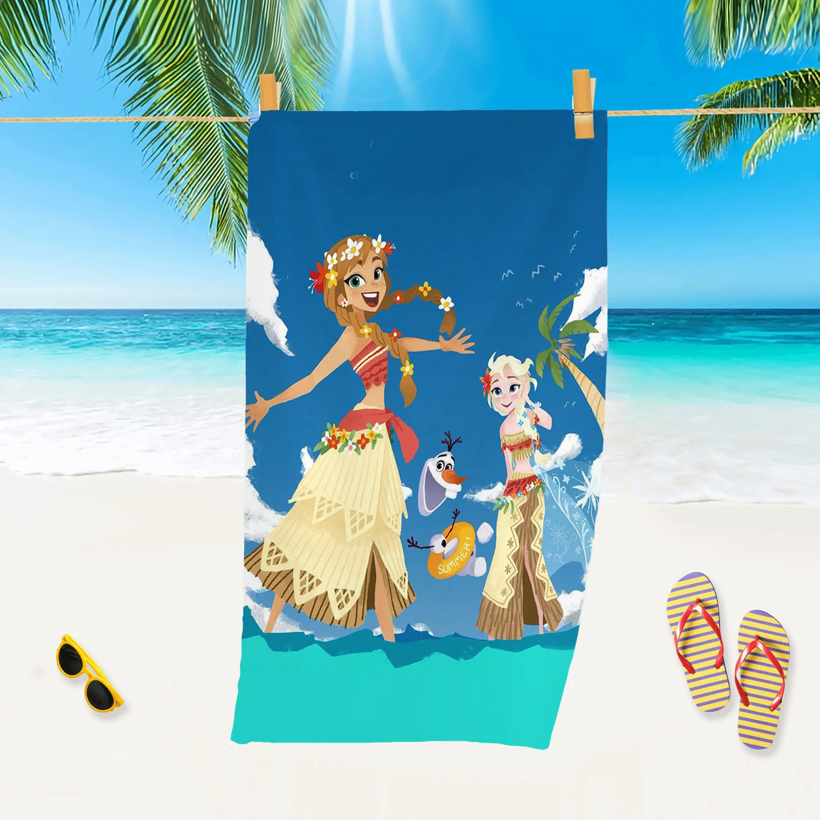 Description Picture 2 of itemFrozen Shower Towel Kids Big Towels For Bath Beach Microfiber Bathroom Set Microfibre Travel Cotton 100%