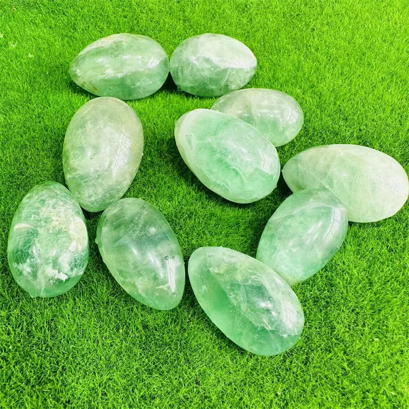 Uovo Di Fluorite Verde Pietra Preziosa Lucidata Pietra Naturale Cristallo Di Quarzo Craft Guarigione Decorazione Gemma Reiki