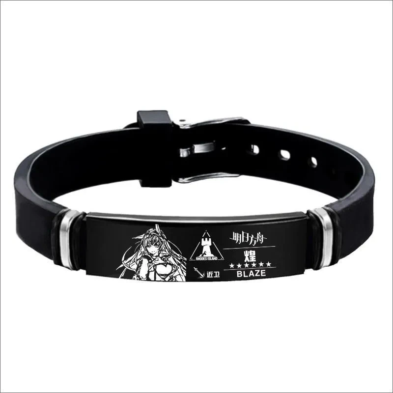 thumbnail image 1 of Pulseras de Arknights, brazaletes de silicona de acero de titanio, joyería de Anime para mujer, Skadi, corazón corrupto, moda para parejas, 1 of 5