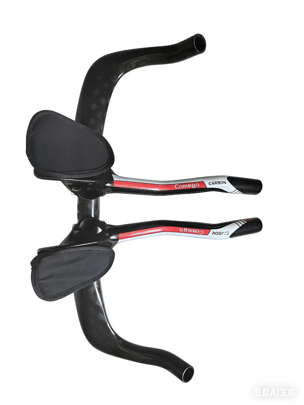 Comego Vollcarbon-Fahrrad-Lenker, Aero Carbon TT Lenker, Fahrradlenker aus 3K Carbon in Rot – Detail 8