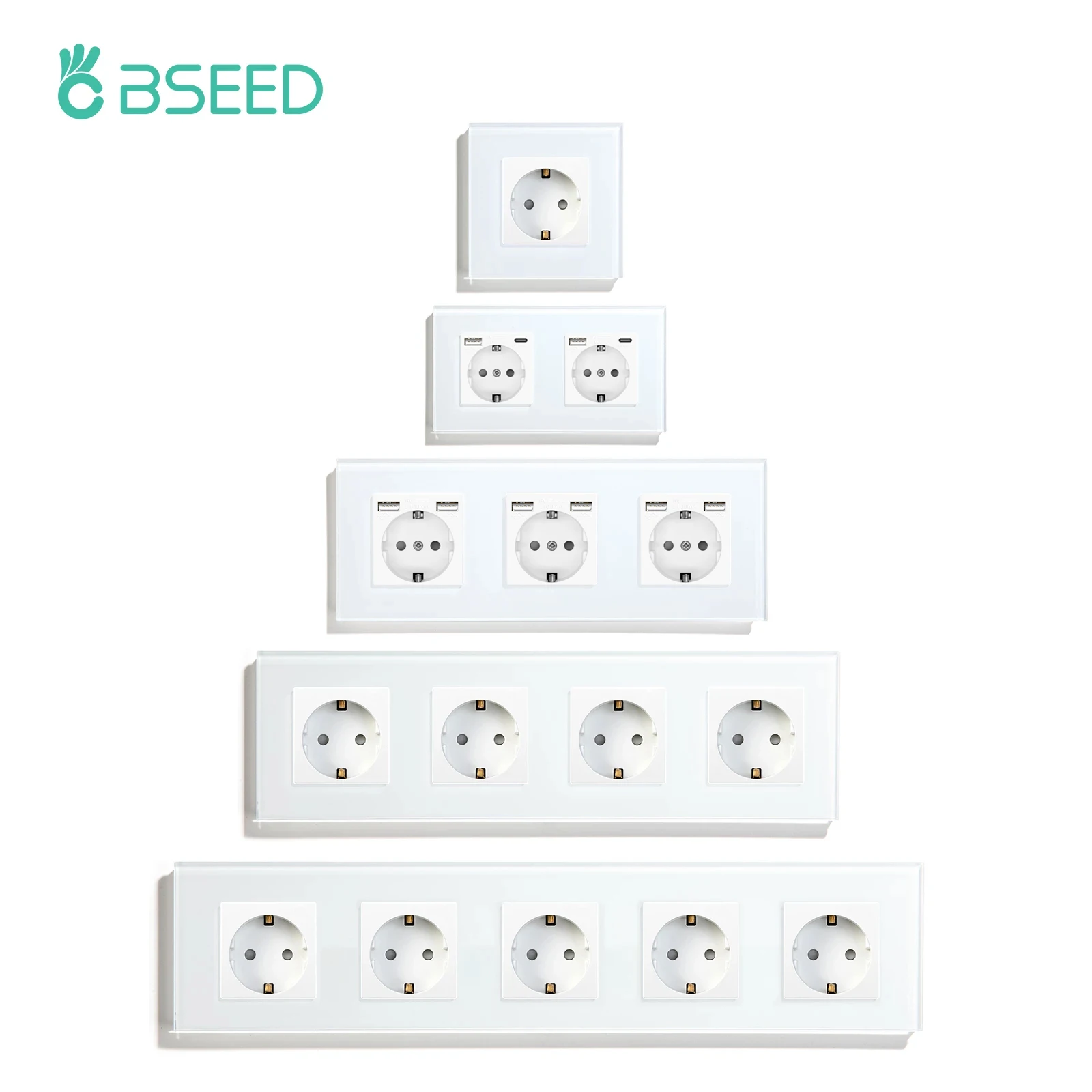 Bseed EU รัสเซียซ็อกเก็ต 16A 4 สีไฟฟ้าผนังซ็อกเก็ตกระจกนิรภัยคริสตัลแผงไฟฟ้า Outlet Home Improvement 1