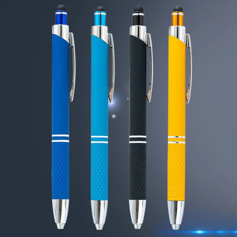 3-in-1 Multifunction Metal Ballpoint Pen With LED Light Measure Technical Ruler Screwdriver Touch Screen Stylus Spirit Level