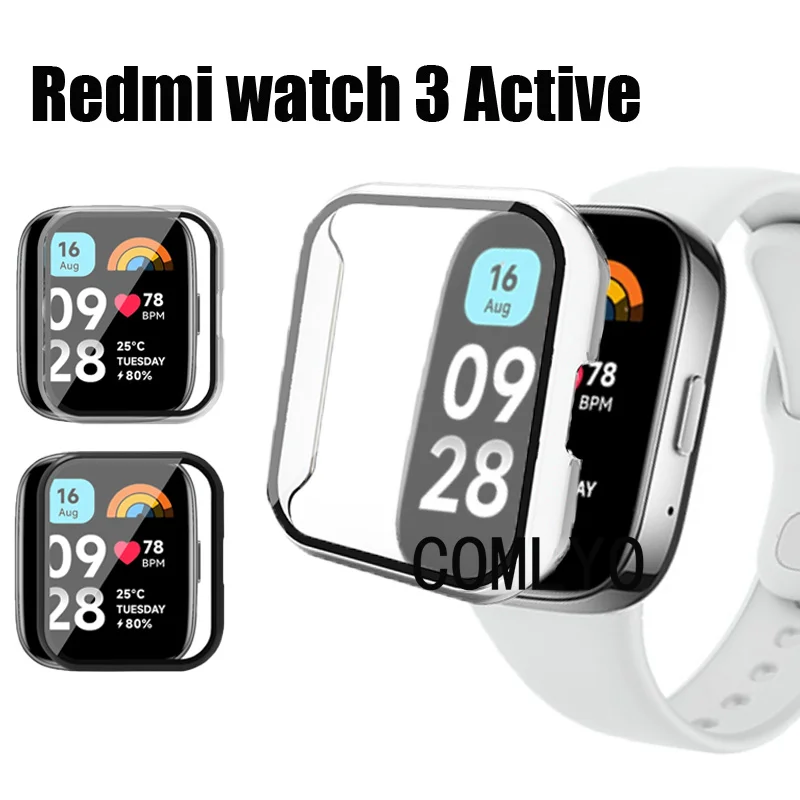 Per Xiaomi Redmi Watch 3 Active Lite Case Pc Glass Screen Protector Full Cover Bumper