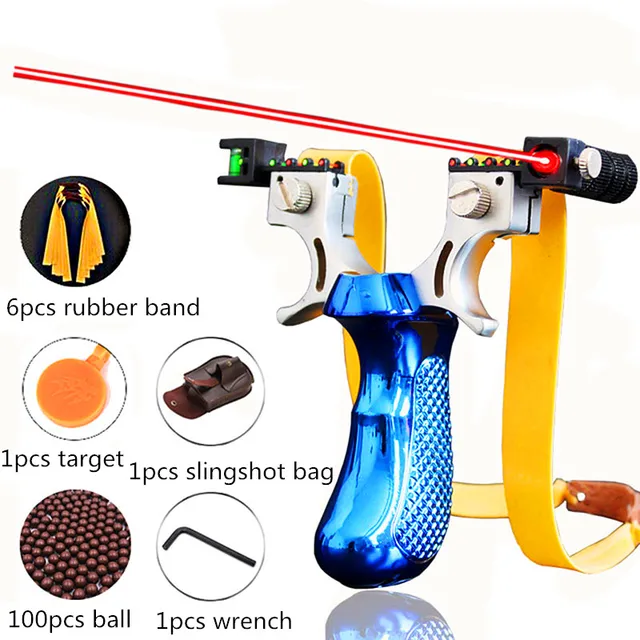 Powerful Outdoor Hunting Game Catapult The New Laser Aiming Slingshot Resin Material Flat Rubber Bands To Choose From 4 Colors 5