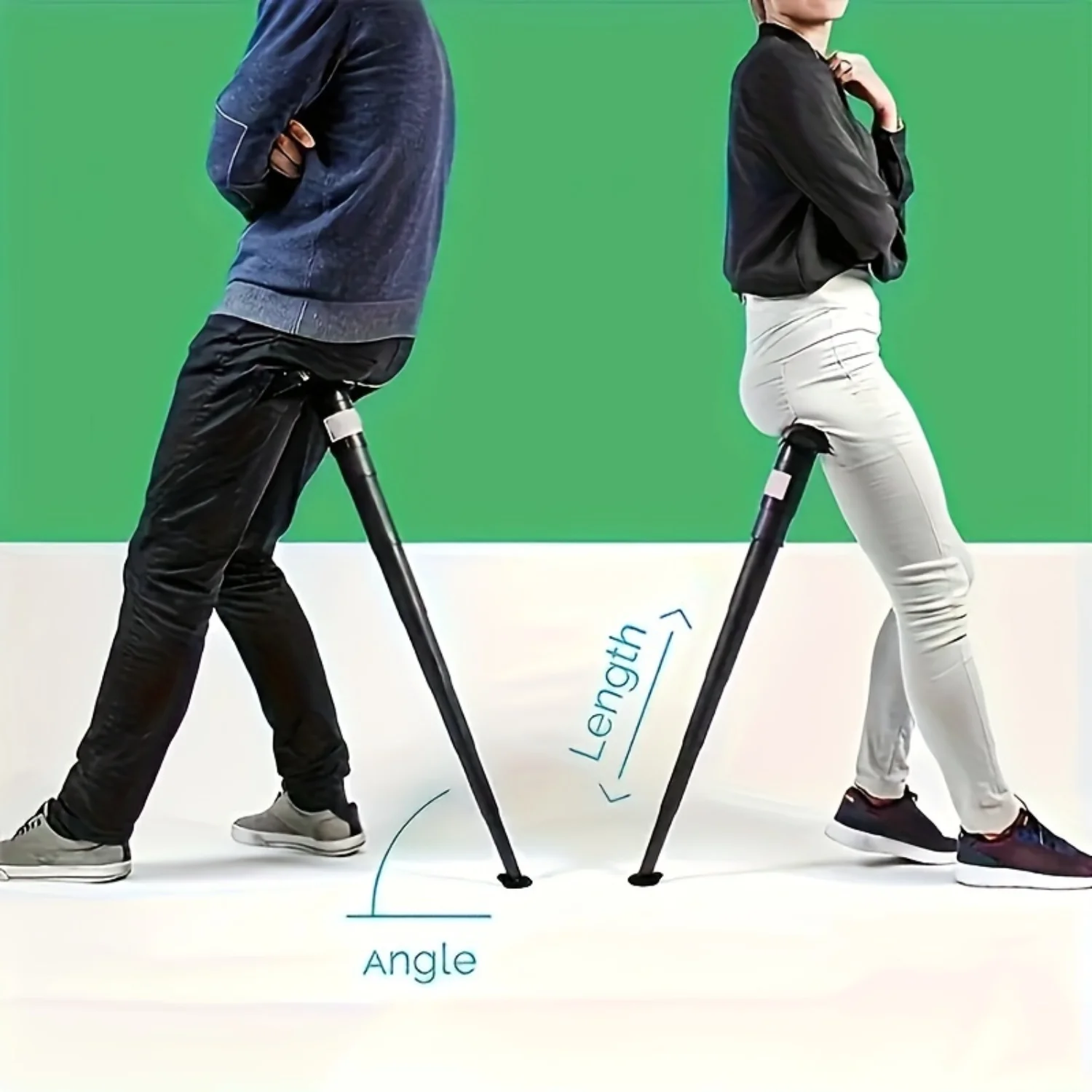Folding Chair Retractable Stool 1pc Portable Telescopic Stool Seat Stick 3-Second Quick Folding Multifunctional Walking Stick Seat Compact Chair Outdoor