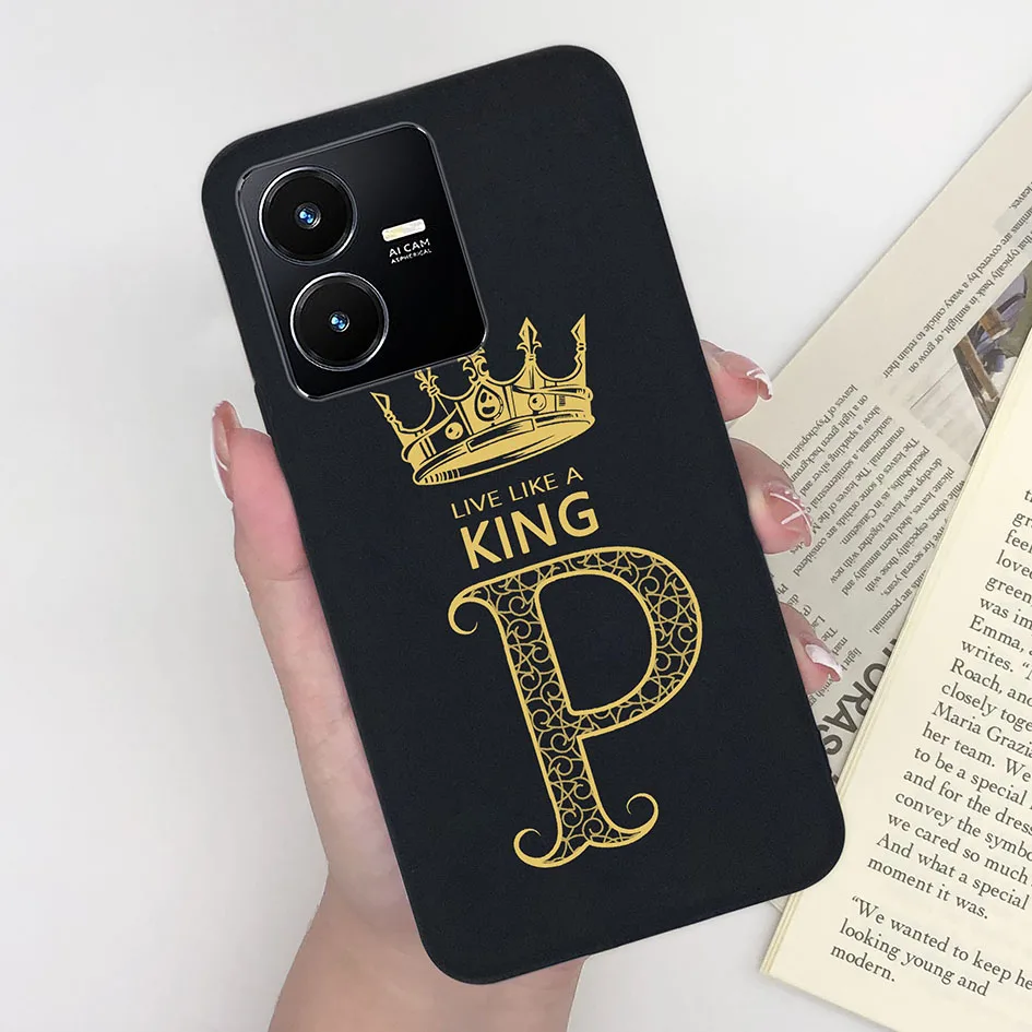 Luxury Fashion Matte Crown Alphabet Pattern Soft Phone Cover