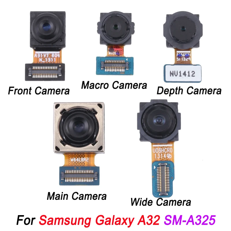 

For Samsung Galaxy A32 SM-A325 Original Camera Set Back Rear Cameras (Depth + Macro + Wide + Main Camera) + Front Camera