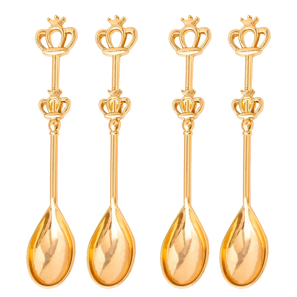 

Golden Crown Spoon Set Small Teaspoon Coffee Spoon Ice Cream Dessert Spoon Silver Gold Stainless Steel Spoon For Coffee Tea