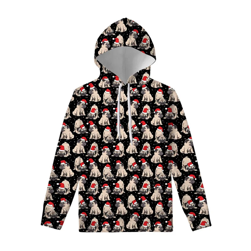 thumbnail image 1 of Sudadera con capucha con estampado 3D de Pug y animales para hombre, sudadera con capucha con estampado de perro, sudadera informal de manga larga a la moda para la calle, 1 of 5