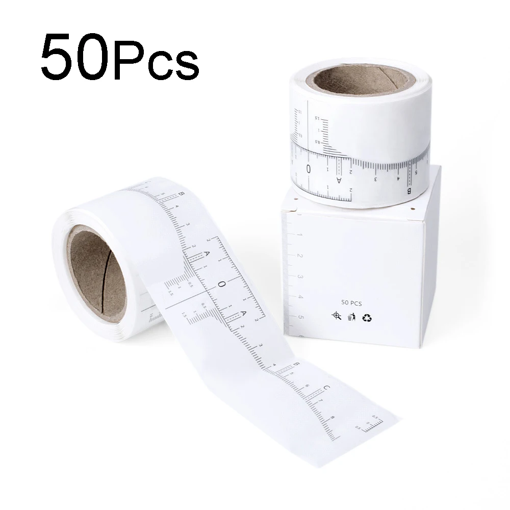 50Pcs/Lot Disposable Tattoo Eyebrow Ruler Sticke Permanent Makeup Microblading Ruler Measure Stencil Tool Tattoo Accessories