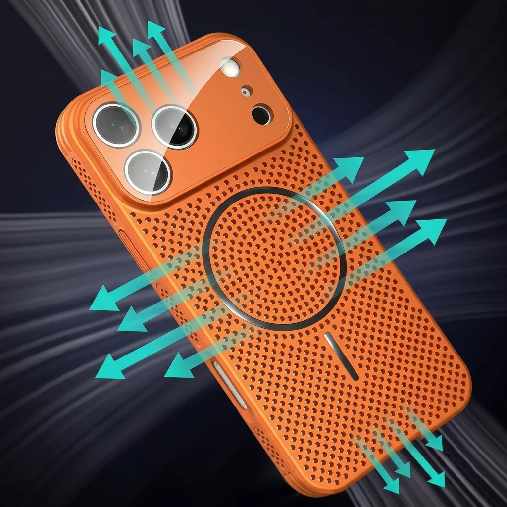 Aluminum Alloy Mesh Magnetic Case with Heat Dissipation and Full Lens Protection