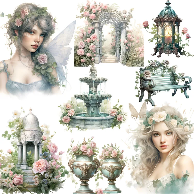 

12Pcs/Pack Vintage Garden Sticker DIY Craft Scrapbooking Album Junk Journal Decorative Stickers