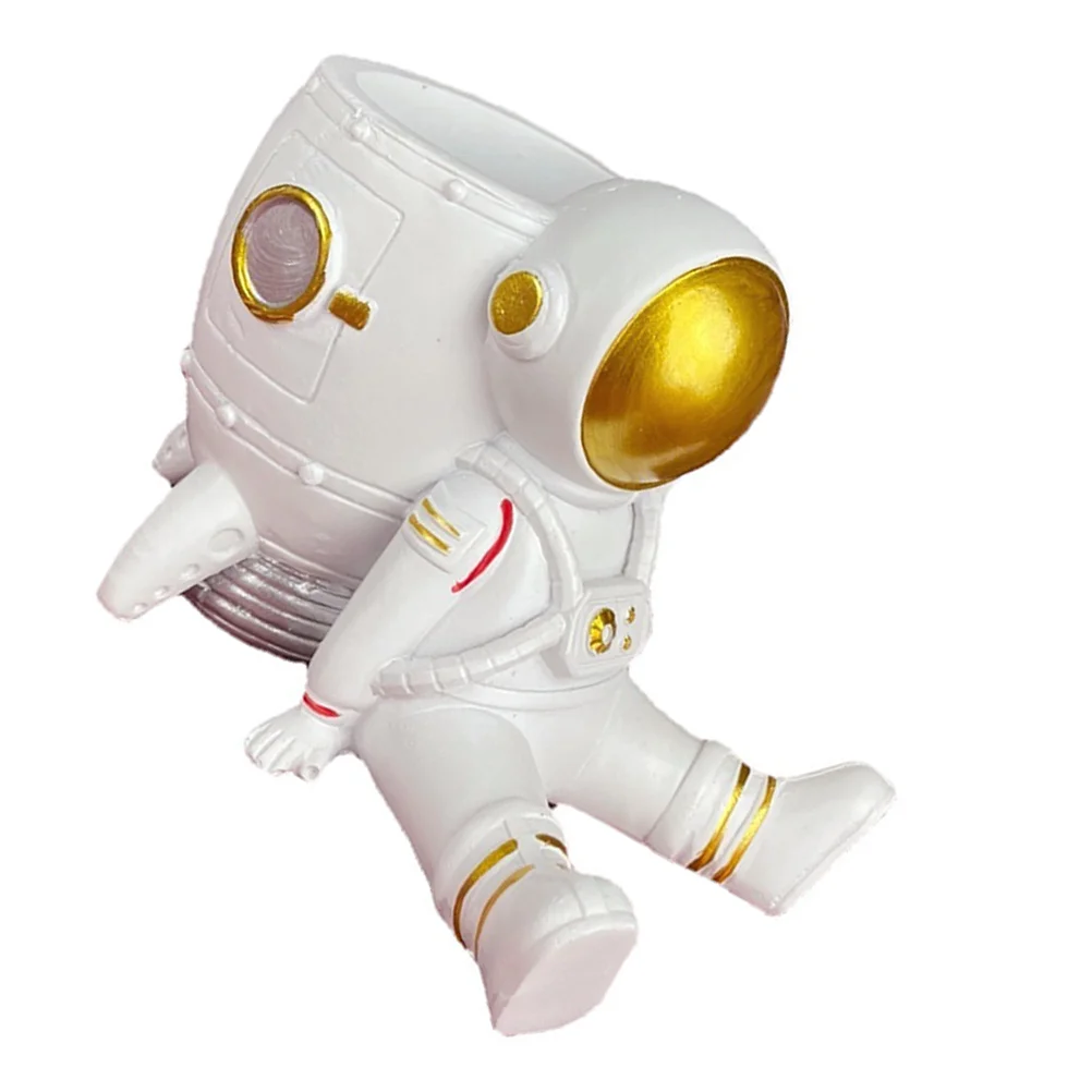

Astronaut Pen Holder for Desk Makeup Brush Cup Spaceman Adornment Funny Desktop Stationery Pot Pencil Kids