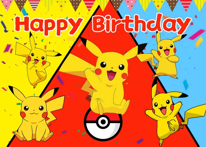 Pokemon festa de aniversário pano de fundo anime desenhos animados pikachu  fundo de vinil fotografia parede pendurado fontes de festa decoração -  AliExpress