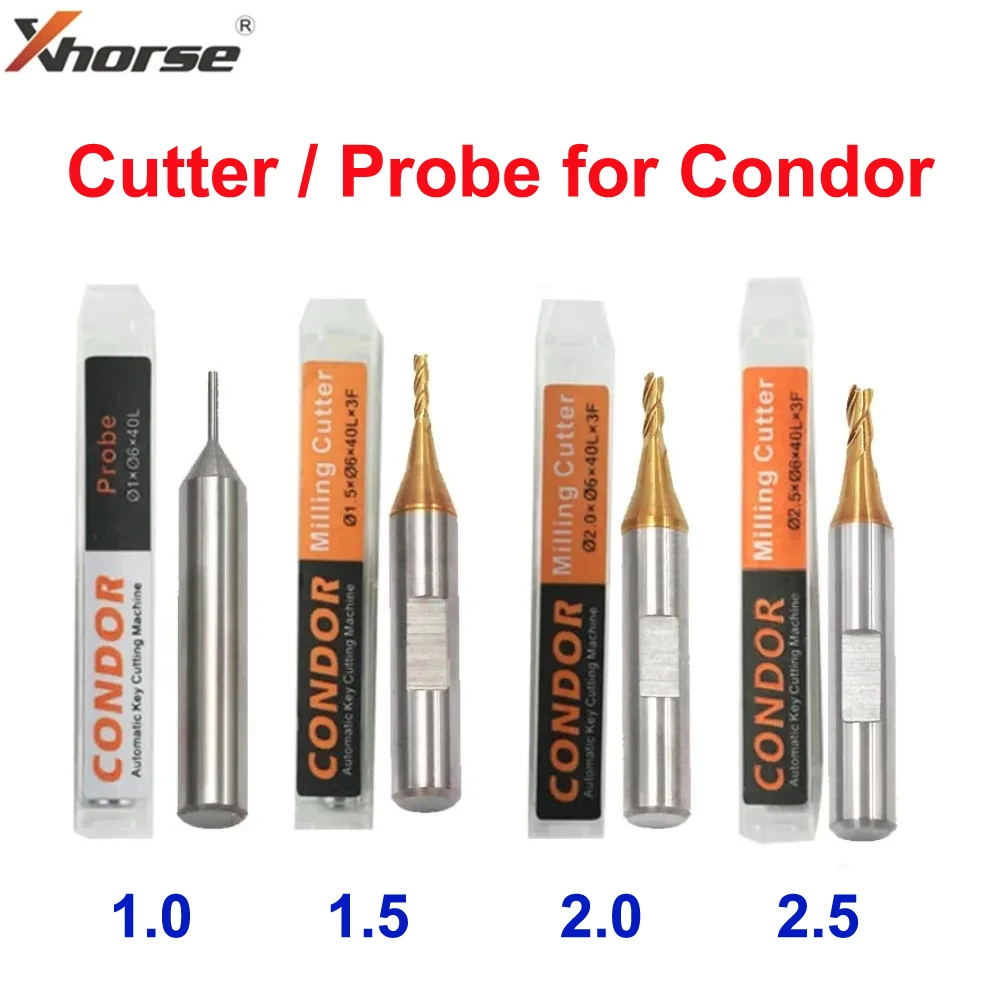 1.0mm 1.5mm 2.0mm 2.5mm Cutter Probe for Xhorse CONDOR XC MINI Plus Dolphin XP-005 Dolphin XP-007 Key Cutting Machine locksmith tools key cutting service