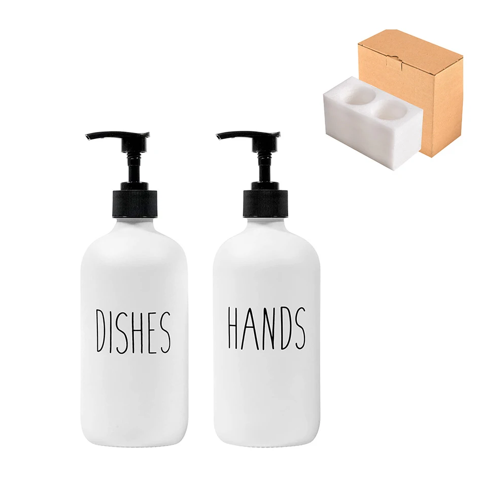 

2Pcs/Set 500ml Soap Pump Dispenser Bathroom Shampoo Kitchen Dish Bottle Refill Shower Gel Hand Liquid Storage Containe