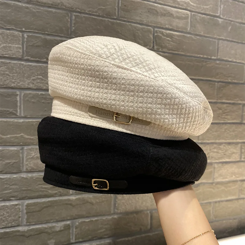 

Fashion Designer Winter Berets Caps for Women Pu Leather Barette Hat Painter Gorras Ladies Hats Retro Hat Elegant Boinas Hombre