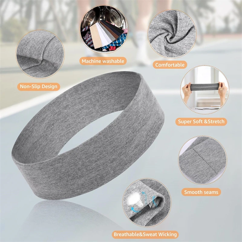 7pcs/lot Summer Sports Yoga Headbands for Women Men Running Absorb Sweat Elastic Hair Bands